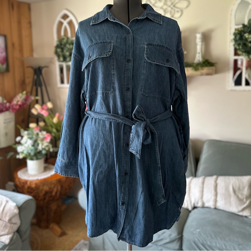 GAP Dark Blue Denim Belted Tunic/Dress